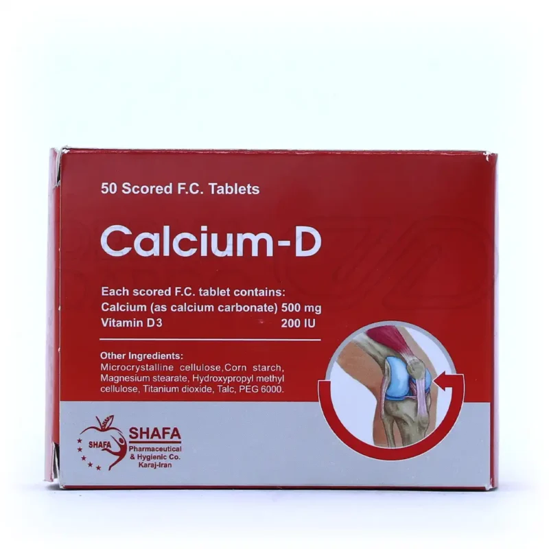 قرص کلسیم و ویتامین D3 شفا 50 عدد