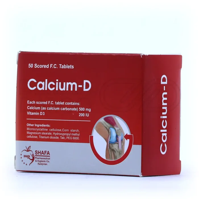 قرص کلسیم و ویتامین D3 شفا 50 عدد