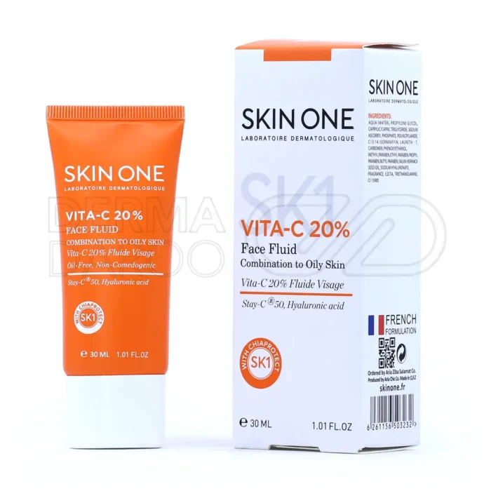 skin-one-vita-c-20-face-fluid-30-ml (1) فلوئید صورت ویتامین سی 20 درصد اسکین وان 30 میلی لیتر