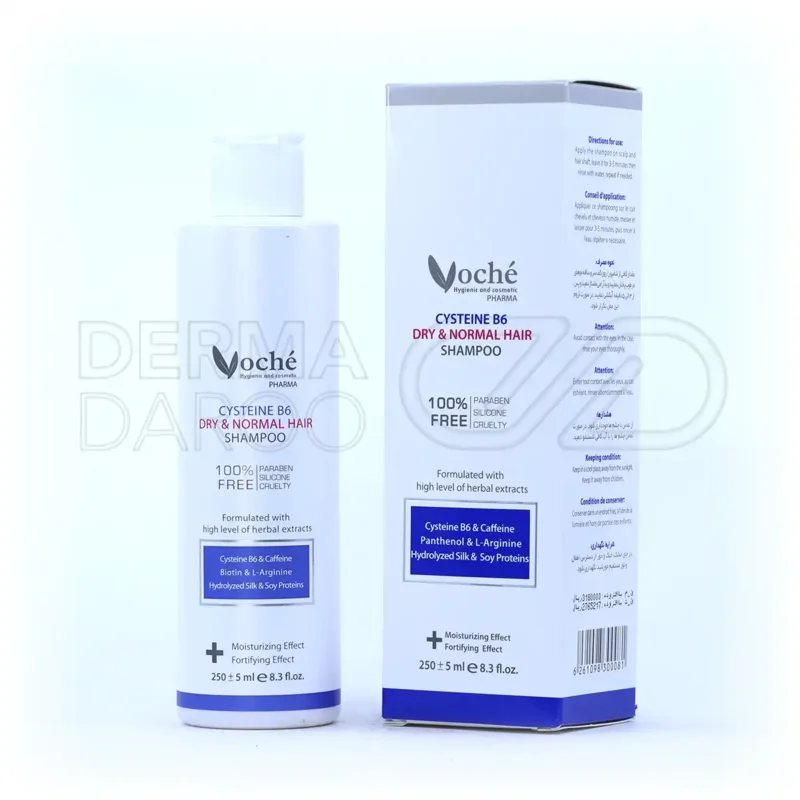 شامپو تقویت کننده مو حاوی سیستین و ویتامین B6 وچه مناسب موهای خشک و معمولی 250 میلی لیتر