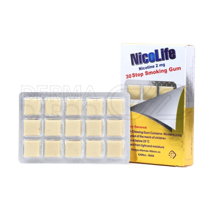 nicolife-stop-smoking-gum-nicotine-2-mg-30-pcs (8) آدامس ترک سیگار نیکلایف مدل نیکوتین ۲ میلی گرم ۳۰ عدد