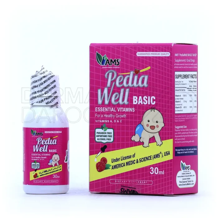 بسته بندی قطره پدیاول بیسیک ای ام اس با طعم تمشک و قطره چکان دقیق برای مصرف آسان کودکان