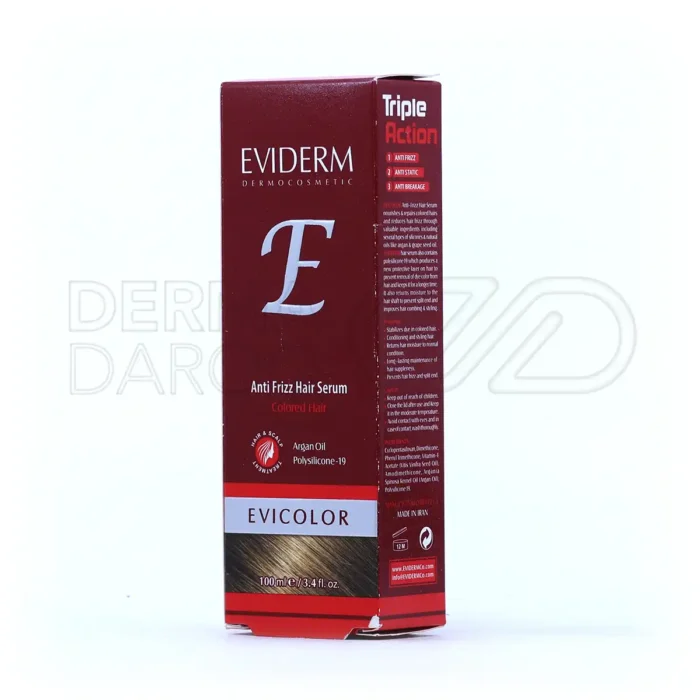 سرم ترمیم‌کننده اویدرم، موهای آسیب‌دیده از دکلره را حالت داده و از وز شدن و موخوره جلوگیری می‌کند