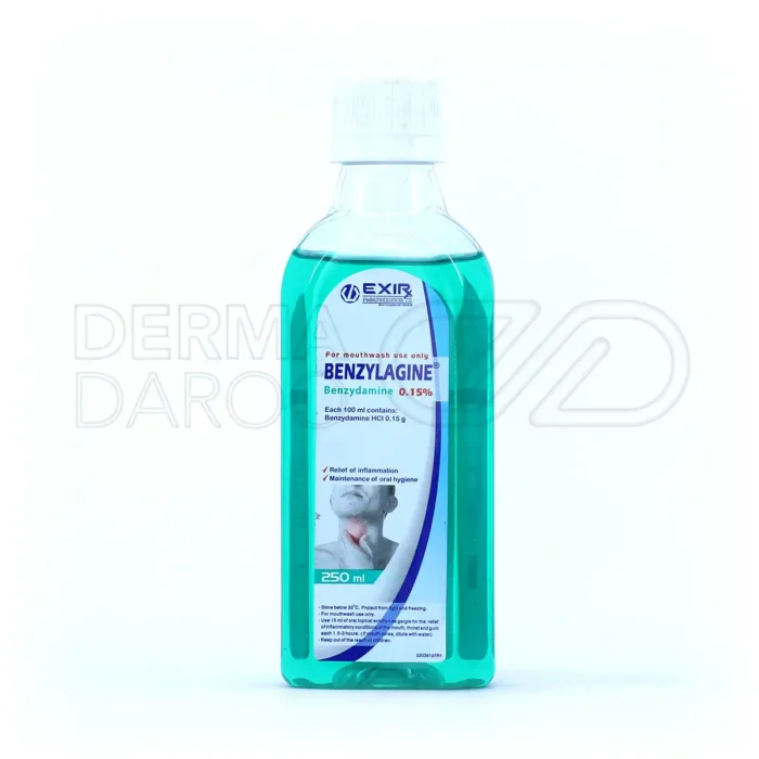 دهانشویه ضدالتهاب در بسته‌بندی بهداشتی، با گلیسیرین و آلانتوئین، محافظ لثه، کاهش‌دهنده پلاک و خوشبوکننده دهان