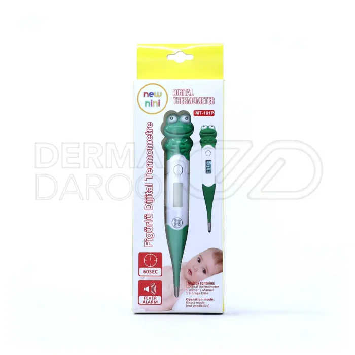 دماسنج دیجیتال ضدآب در بسته‌بندی مقاوم، با سری انعطاف‌پذیر، نمایشگر LCD، خاموشی خودکار و هشدار دمای بالا