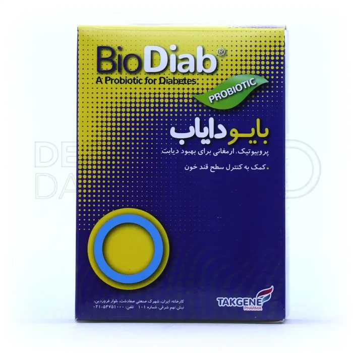 کپسول بایو دایاب تکژن فارما، حاوی لاکتوباسیلوس و بیفیدوباکتریوم، کنترل قند خون، کاهش مقاومت به انسولین