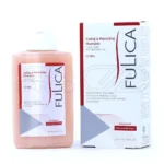 شامپو فولیکا در بطری شفاف، حاوی عصاره انار و پانتنول، تثبیت کننده رنگ مو، براق کننده و ضد وز