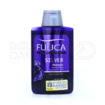 شامپو ضد زردی فولیکا در بطری شفاف، حاوی عصاره لیمو و پروتئین ابریشم، فاقد سولفات، خنثی کننده زردی موهای بلوند