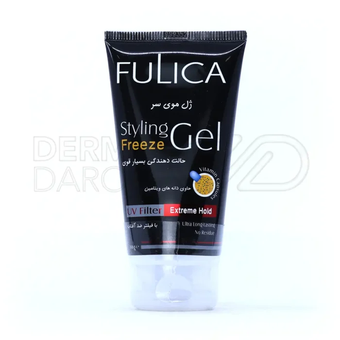 ژل مو فولیکا در تیوپ شفاف، حاوی ویتامین E و B7، حالت دهنده قوی مو، فاقد پارابن، بدون سفیدک، ماندگاری بالا