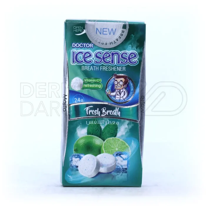 قرص مکیدنی آیس سنس، حاوی اسید سیتریک و صمغ عربی، ضدالتهاب گلو، خوشبوکننده دهان، مناسب مصرف روزانه