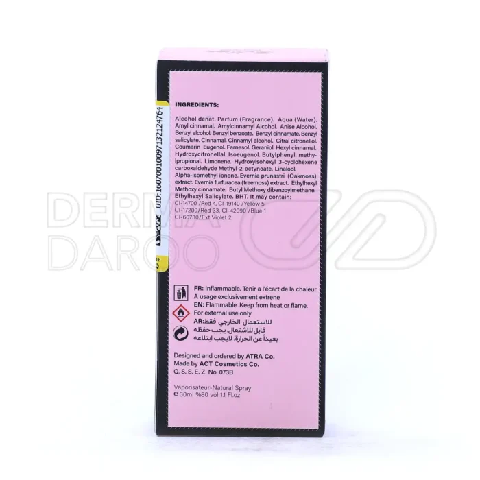 عطر جیبی ستردی با نت‌های پایه وانیل و مشک، رایحه شیرین، مشابه تیس ویکتوریا سکرت