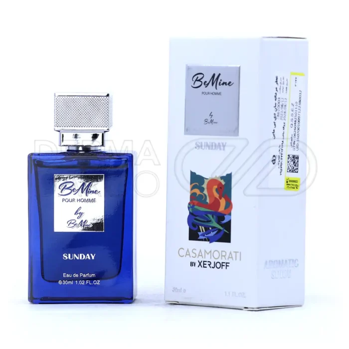 be-mine-sunday-perfume (1) ادوپرفیوم جیبی بی ماین ساندی در بطری کوچک، رایحه گرم و تند چوبی عودی، مشابه زرژوف مفیستو