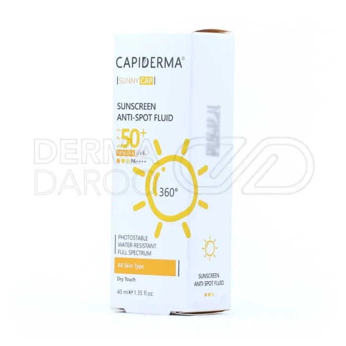 فلوئید کپیدرما با هیالورونیک اسید و بیزابولول، محافظت از آفتاب سوختگی، مناسب انواع پوست