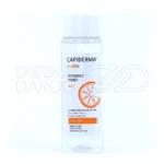 بطری تونر کپیدرما با طراحی مدرن، پاک کننده منافذ، کاهش لکه‌های تیره، حاوی آ اچ آ و هیالورونات، مناسب پوست چرب