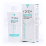 شامپو ضد شوره سریتا در بطری سفید با کلیمبازول، زینک پیریتیون و عصاره بید برای پاکسازی و رفع خارش پوست سر چرب