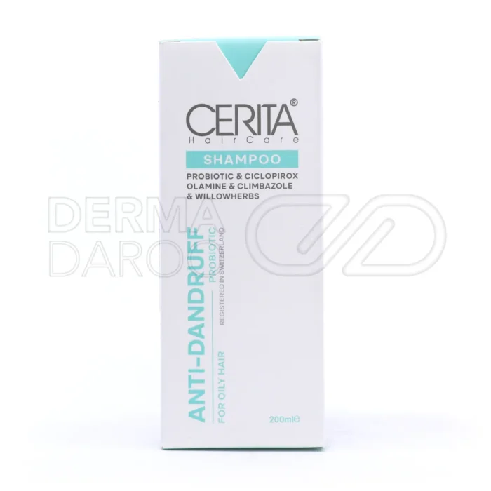 شامپو ضد شوره سریتا با نیاسینامید برای پاکسازی پوسته‌های چرب و تنظیم PH پوست سر