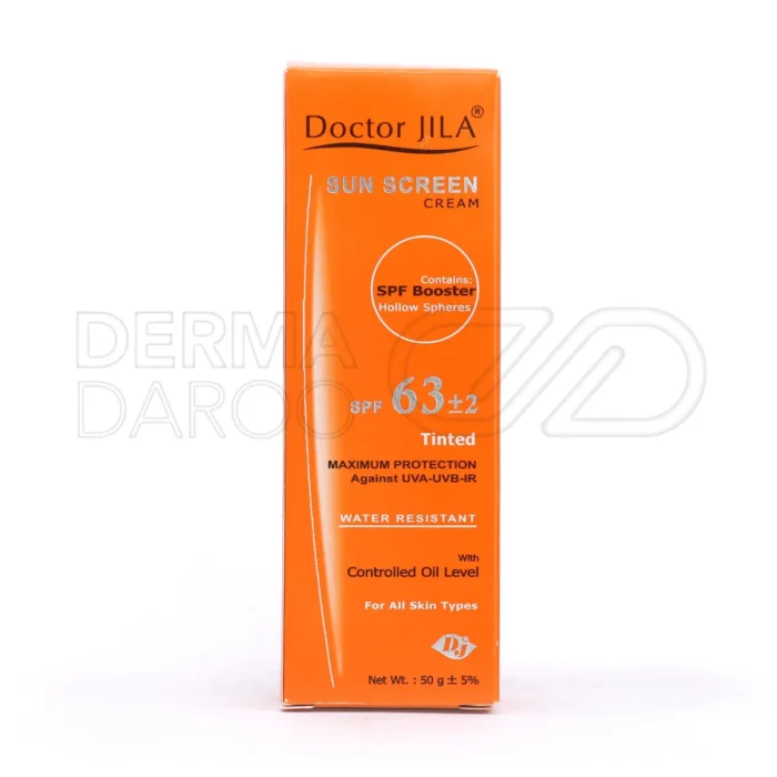 کرم ضد آفتاب دکتر ژیلا SPF63 با ویتامین C پایدار، ضد چروک، رطوبت رسان، محافظ UVA و UVB، سبک