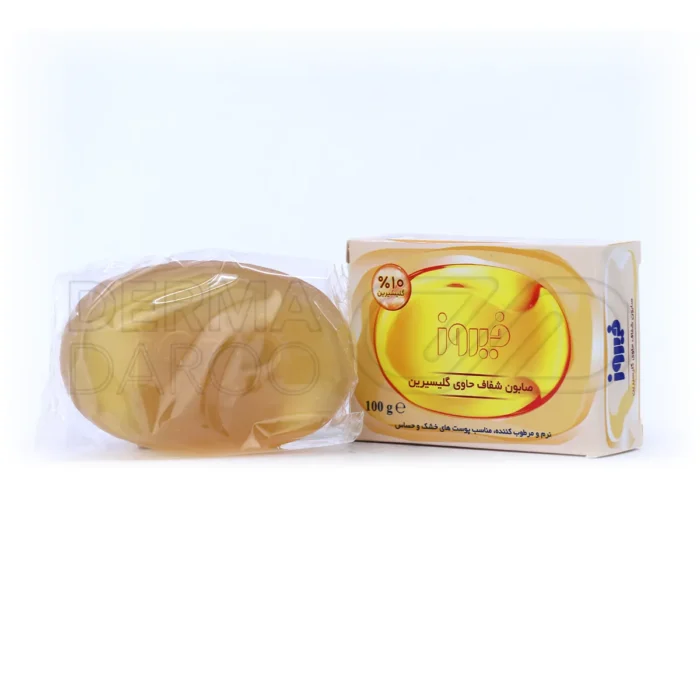 صابون گلیسیرینه بچه فیروز، حاوی 25% روغن نارگیل و گلیسیرین، آبرسان پوست حساس در بسته‌بندی مقوایی