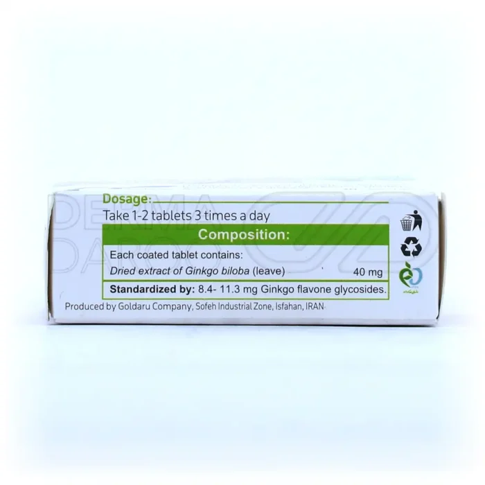 قرص گل دارو با عصاره جینکوبیلوبا، ضد اضطراب و افسردگی، بهبود زوال عقل و آلزایمر