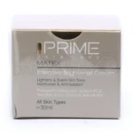 بسته بندی کرم روشن کننده پرایم در تیوب شیک، حاوی فنیل اتیل رزورسینول و ویتامین C برای کاهش لک و جوانسازی پوست