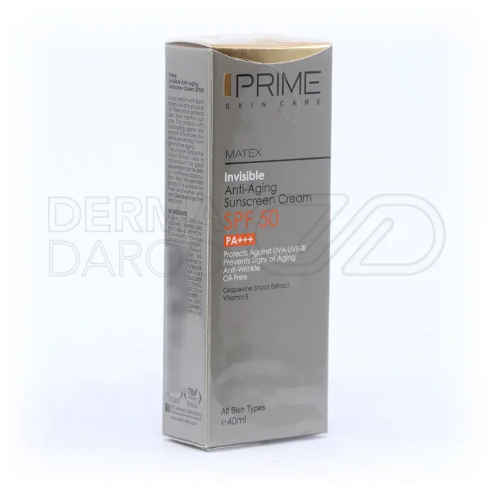 کرم پرایم SPF50 با جذب سریع و خواص آنتی اکسیدانی، مناسب پایه آرایش و انواع پوست