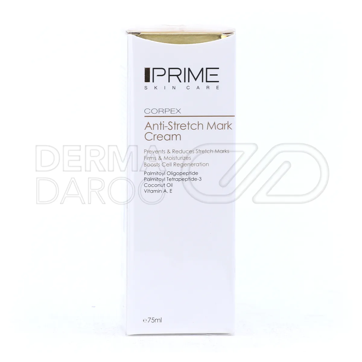 بسته بندی کرم ضد ترک پرایم در تیوب شیک، حاوی شی باتر و عصاره آلوئه ورا برای ترمیم ترک و آبرسانی پوست