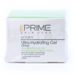 بسته بندی ژل آبرسان پرایم در تیوب شیک، حاوی روغن درخت چای و سدیم هیالورونات برای مات کردن پوست چرب