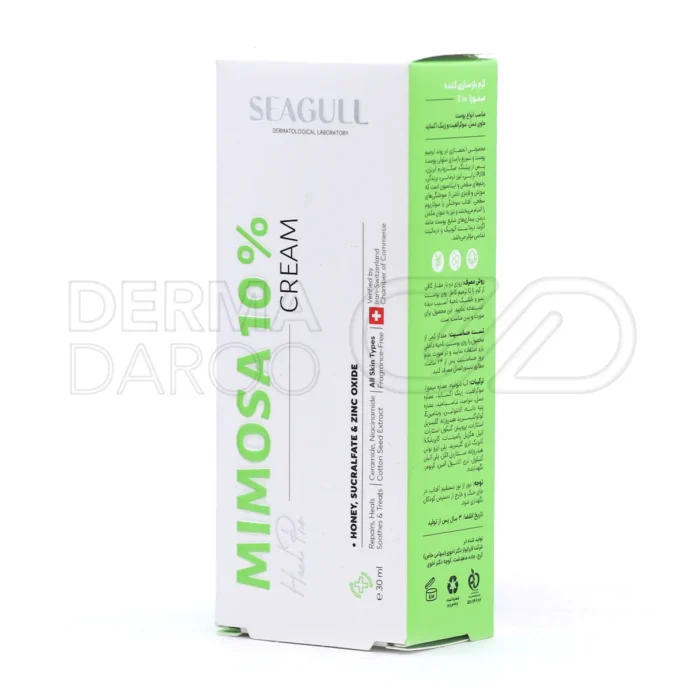 کرم میموزا 10 درصد سی گل با سوکرالفیت و مس، ترمیم سریع بریدگی و زخم، کاهش التهاب و محافظ پوست آسیب دیده