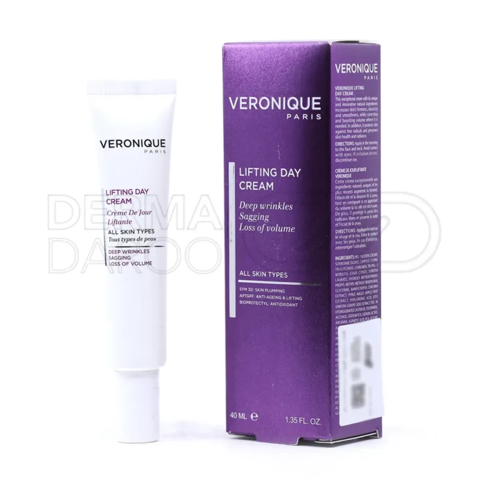 کرم لیفتینگ روز ورونیک در تیوب، با فرمولاسیون فرانسوی، حاوی هیالورونیک اسید و عصاره بابونه، ضد چروک