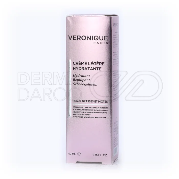 کرم مرطوب کننده لایت ورونیک برای پوست چرب و مختلط، آبرسان قوی، تنظیم چربی و جمع کننده منافذ با فرمول فرانسه