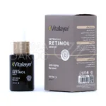 سرم ضد چروک رتینول ویتالایر در بطری قطره‌چکان، حاوی 0.3% رتینول، آلوئه ورا، ضد چروک و شفاف کننده