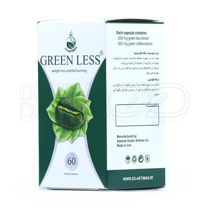 کپسول آرتیمان گرین لس، افزایش متابولیسم بدن، کاهش وزن، چربی سوزی، حاوی چای سبز و قهوه سبز