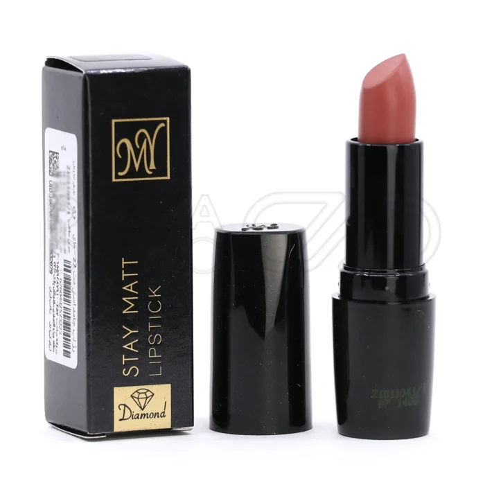 رژ لب استی مات مای، حاوی ترکیبات نرم کننده، پوشش مخملی، ماندگاری بالا، فاقد مواد مضر، مناسب انواع پوست
