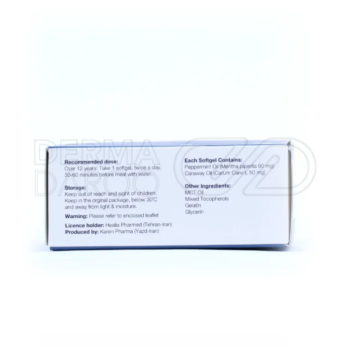 کپسول پرومینتا پلاس دایجست با 90 میلی گرم نعنا فلفلی، ضد اسپاسم روده، کاهش نفخ، شل کننده عضلات، مناسب مشکلات گوارشی
