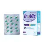 بسته کپسول آیروویت ویتان، حاوی سولفات آهن و اسید فولیک، پیشگیری از کم خونی، مناسب بارداری، کاهش خستگی