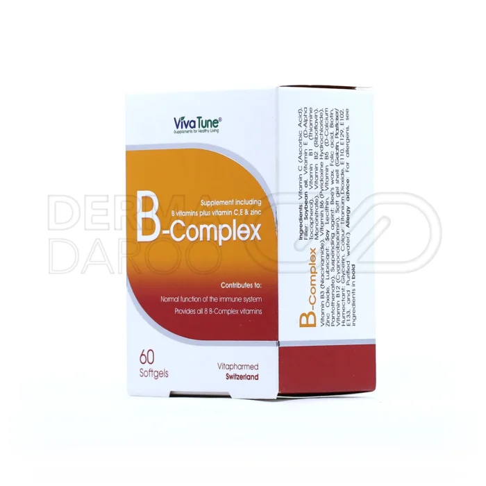 کپسول ب کمپلکس ویوا تیون حاوی بیوتین و فولیک اسید برای سلامت پوست، مو و ناخن