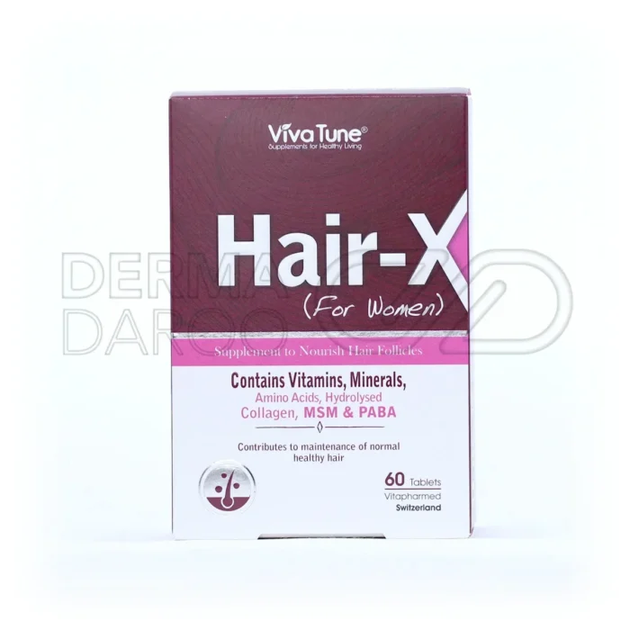 قرص هیرایکس بانوان با آهن و فولیک اسید برای تغذیه کامل مو و افزایش رشد و درخشندگی آن