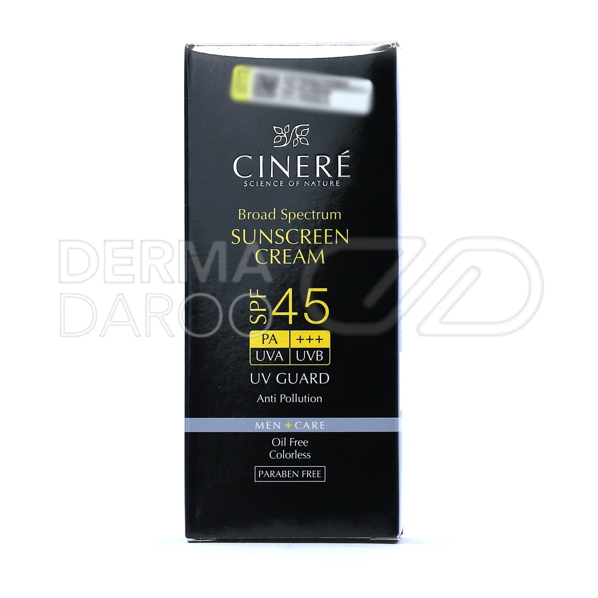 کرم حفاظتی سینره مردانه فاقد پارابن با عصاره دانه مورینگا برای پوست سالم، مقاوم به آب و مناسب استفاده روزانه