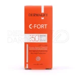محصول ضدآفتاب سی فورت با بافت سبک و جذب سریع، حاوی نیاسینامید و هیالورونات برای آبرسانی و پیشگیری از پیری زودرس پوست