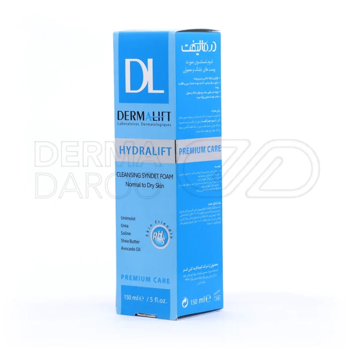 فوم شستشوی پوست خشک درمالیفت با کراتین هیدرولیز شده و اوره برای نرم کنندگی قوی و حفظ رطوبت طبیعی پوست بدون سولفات