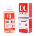 بسته بندی ژل شستشوی سیندت رزالیفت درمالیفت در تیوب سفید با طرح های آرام و طبیعی، مناسب پوست حساس و آتوپیک، فاقد صابون و پارابن