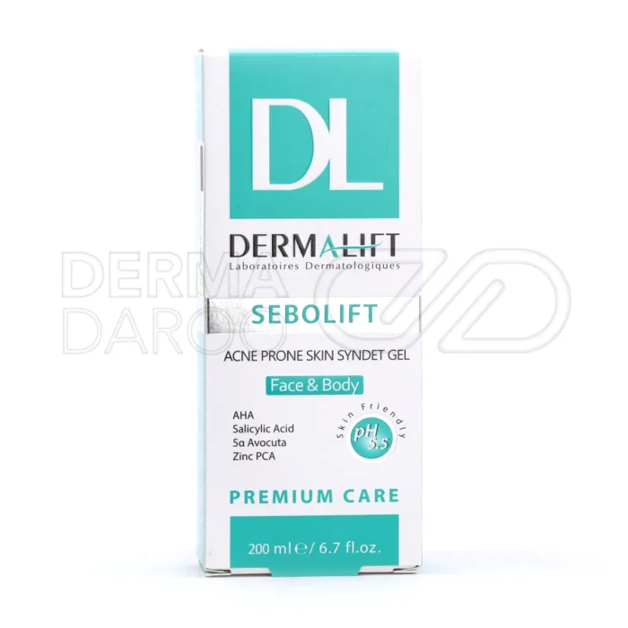 ژل سبولیفت درمالیفت با ترکیبات ضد باکتری، مناسب پوست جوش دار، پاکسازی منافذ و جلوگیری از چربی اضافی پوست