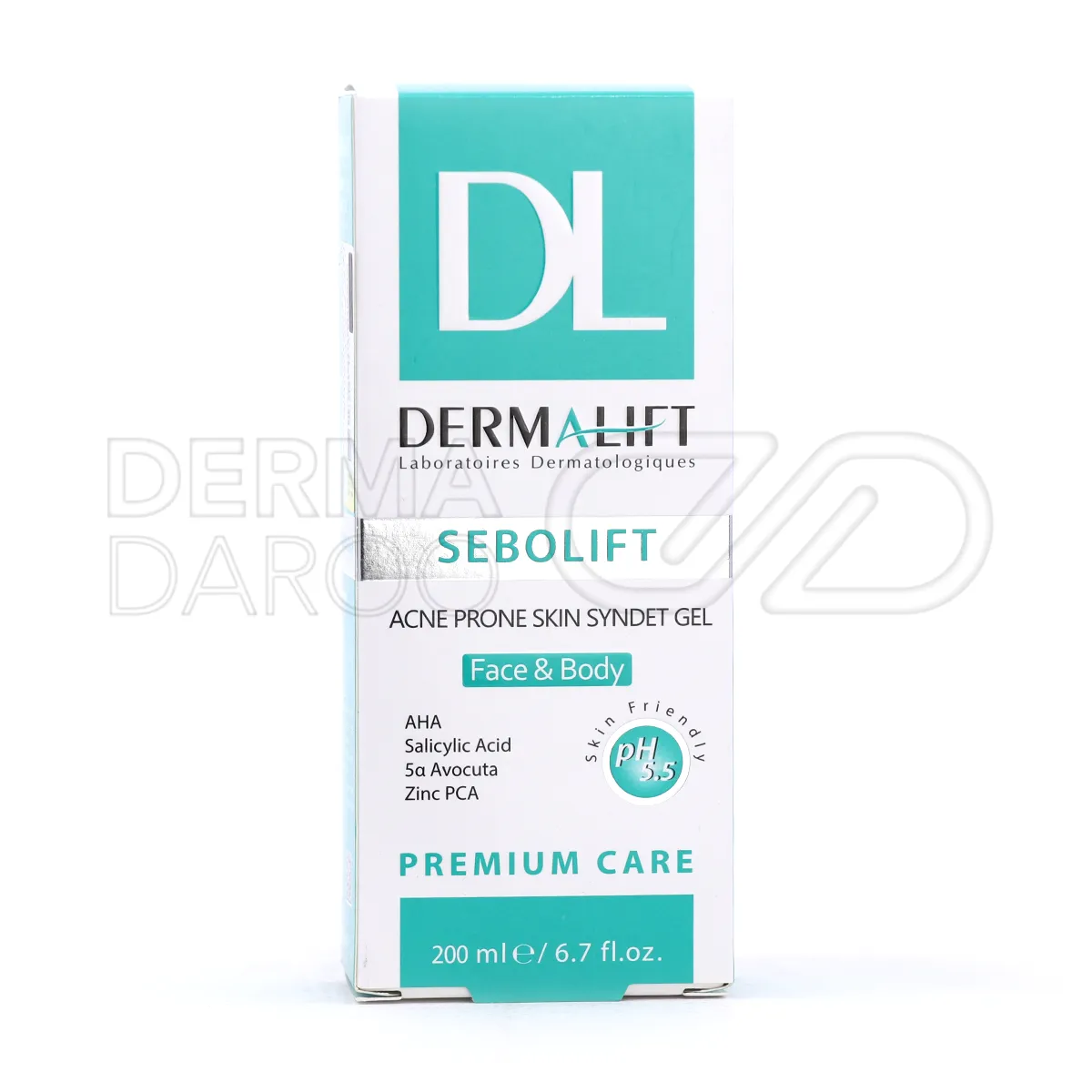 ژل سبولیفت درمالیفت با ترکیبات ضد باکتری، مناسب پوست جوش دار، پاکسازی منافذ و جلوگیری از چربی اضافی پوست