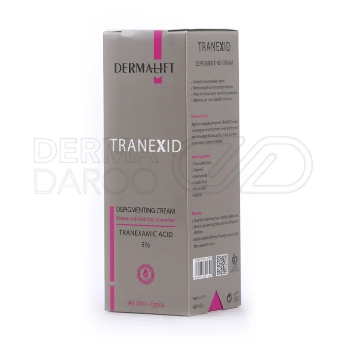 کرم روشن کننده ترنکسید درمالیفت با فرولیک اسید و بایو ساکارید گام ۱ برای محو لک جای جوش و حفظ لطافت پوست بدون چربی