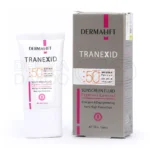 بسته بندی فلوئید ضد آفتاب ترنکسید SPF50 درمالیفت در تیوب شیک و سبک، مناسب انواع پوست با اثر روشن کننده و ضد لک
