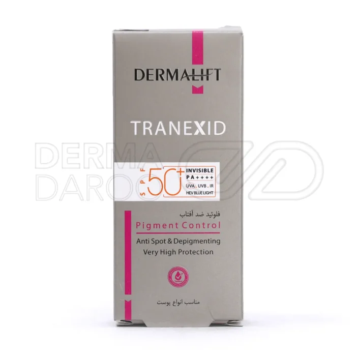 فلوئید ضد آفتاب ترنکسید SPF50 درمالیفت با نیاسینامید و ترانکزامیک اسید، روشن کننده پوست و کاهش لک و تیرگی