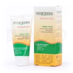 تیوب ژل ضد جوش هیدرودرم با بسته بندی سفید و درب سبز، حاوی ترکیبات ضد التهاب برای درمان جوش و کنترل چربی پوست