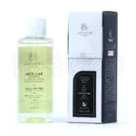 بسته بندی شیک پاک کننده دوفاز چشم و لب لاویاچه در بطری شفاف با درب مشکی، حاوی ترکیبات طبیعی برای پاکسازی آرایش و لطافت پوست