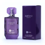 بطری شیک ادو پرفیوم زنانه بایلندو آمتیست با رایحه گلی و شیرین رز و وانیل، طراحی زیبا و مناسب برای تمام فصول