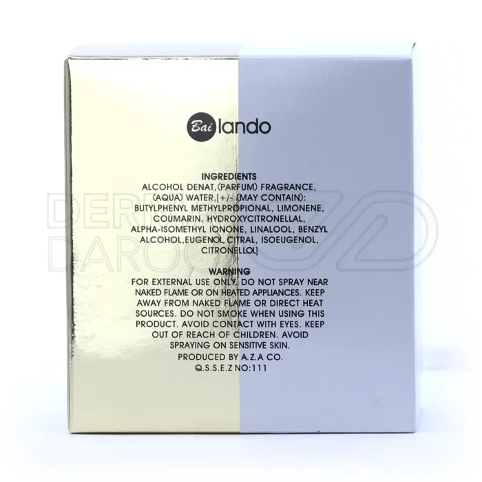 عطر بایلندو زن با طراحی بطری ظریف، رایحه خنک و ملایم برای استفاده روزانه و موقعیت های رسمی